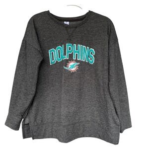 Miami Dolphins Sweatshirt Womens Large Gray NFL Football NFL Team Apparel Top